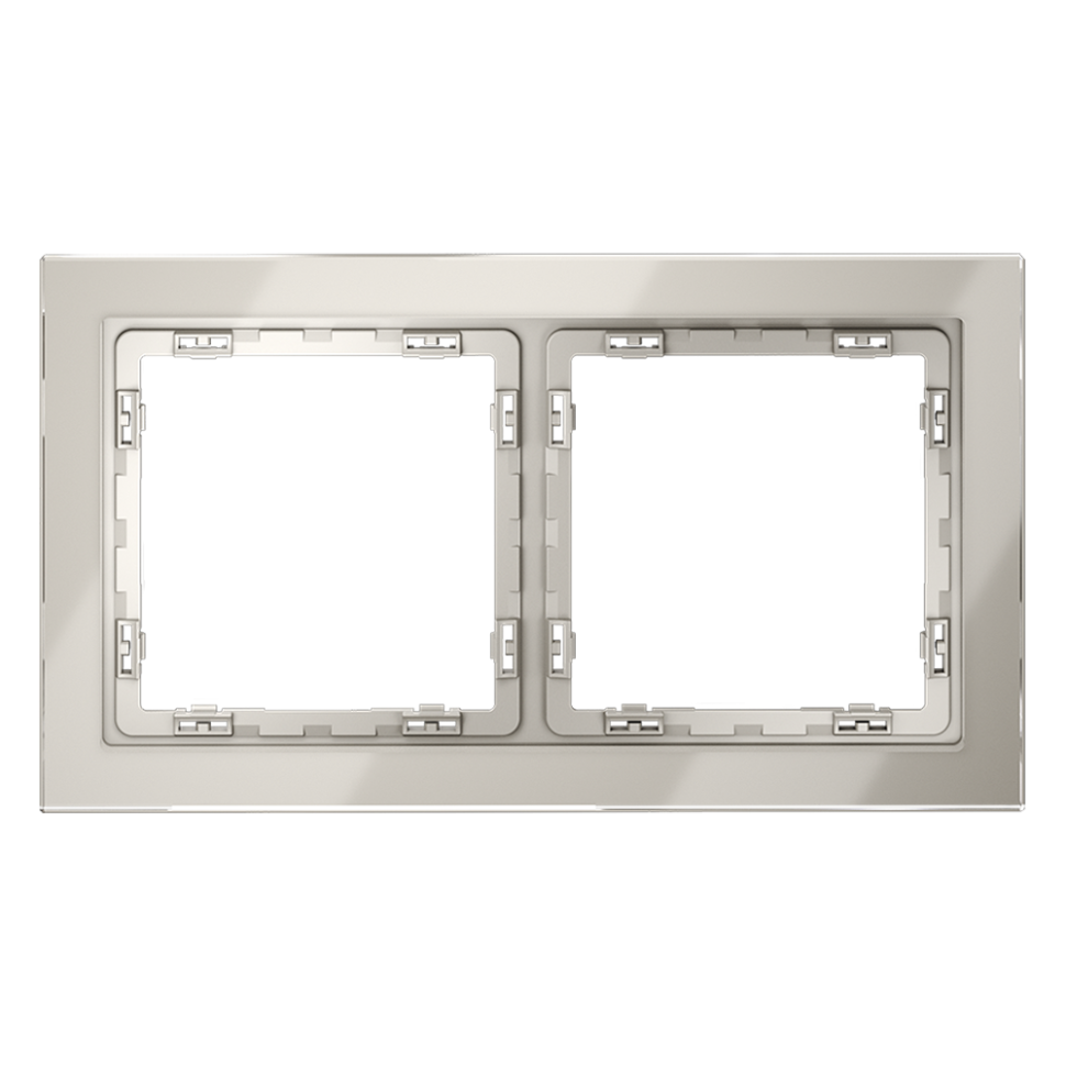 Рамка стеклянная VOLTUM S70 на 2 поста, (кашемир, стекло)