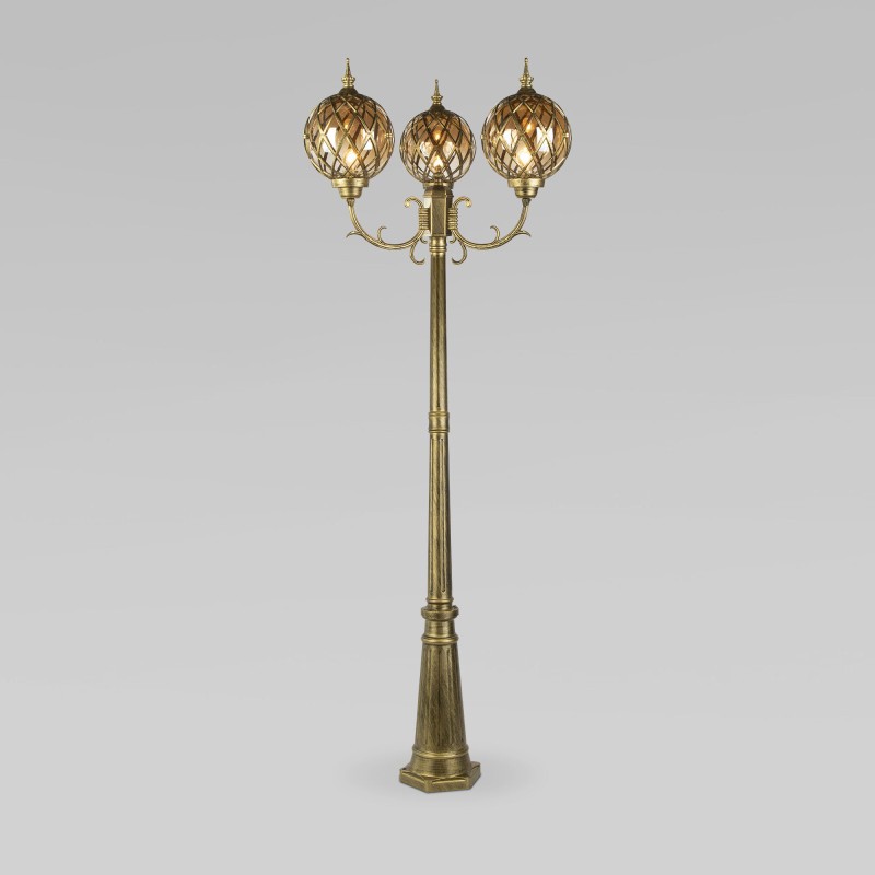 Садово-парковый светильник Elektrostandard Sirius F/3 черное золото