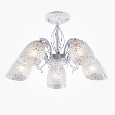 Люстра на штанге Eurosvet 70039/5 белый с серебром