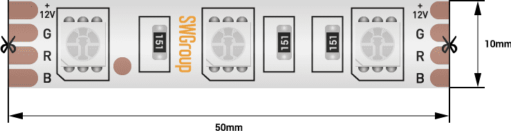 Лента светодиодная SWG SWG560 SWG560-12-14.4-RGB-68 001845