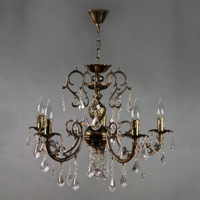 Подвесная люстра AMBIENTE by BRIZZI 8888/5 PB Leaf crystal