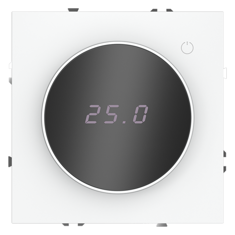 Терморегулятор электронный VOLTUM S70 с индикацией и датчиком, для теплого пола, (белый матовый)