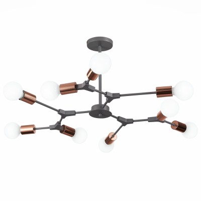 SLE106403-09 Светильник потолочный Серый, Розовое золото E27 9*60W