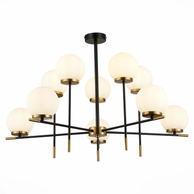 SL1203.402.10 Люстра потолочная ST-Luce Черный, Латунь/Белый E27 10*60W