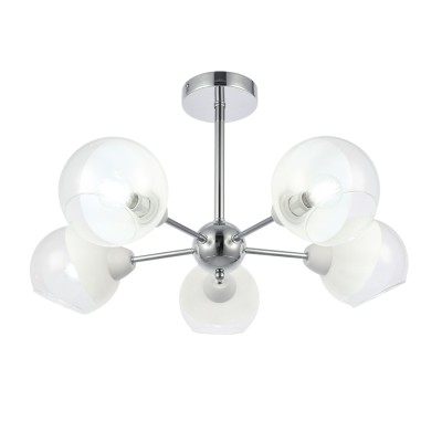 SLE102702-05 Светильник потолочный Хром/Прозрачный, Матовый никель E14 5*40W