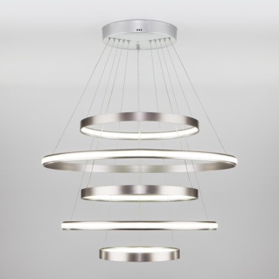 Каскадная люстра Eurosvet 90179/5 сатин-никель