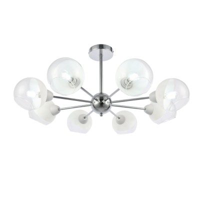 SLE102702-08 Светильник потолочный Хром/Прозрачный, Матовый никель E14 8*40W