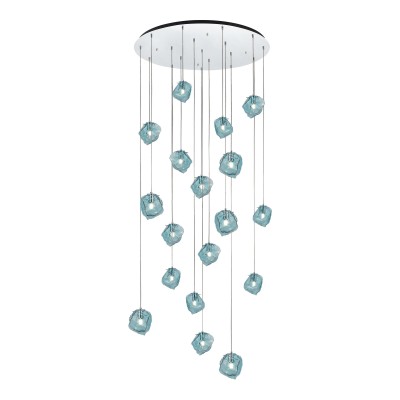 SL1175.113.18 Светильник подвесной ST-Luce Хром/Светло-голубой E14 18*40W