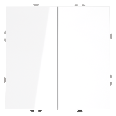 Выключатель с самовозвратом встраиваемый VOLTUM S70 двухклавишный 10А, (белый глянцевый)