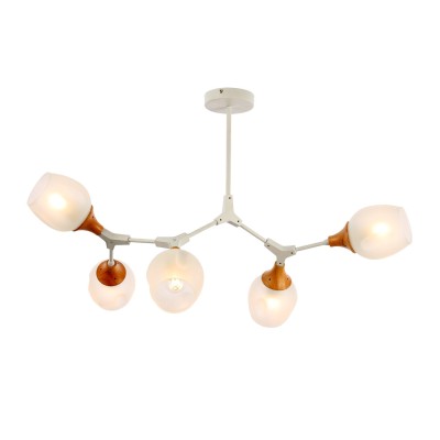 SLE113502-05 Светильник потолочный Белый, Светлое дерево/Белый E27 5*60W