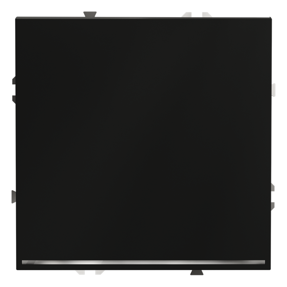 Проходной переключатель встраиваемый VOLTUM S70 одноклавишный с подсветкой 10А, (черный матовый)