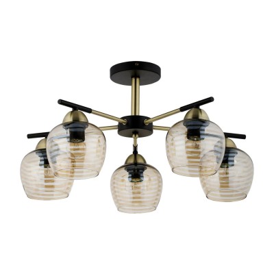 Люстры На штанге Escada 1123/5P E27*40W Antique brass/Black