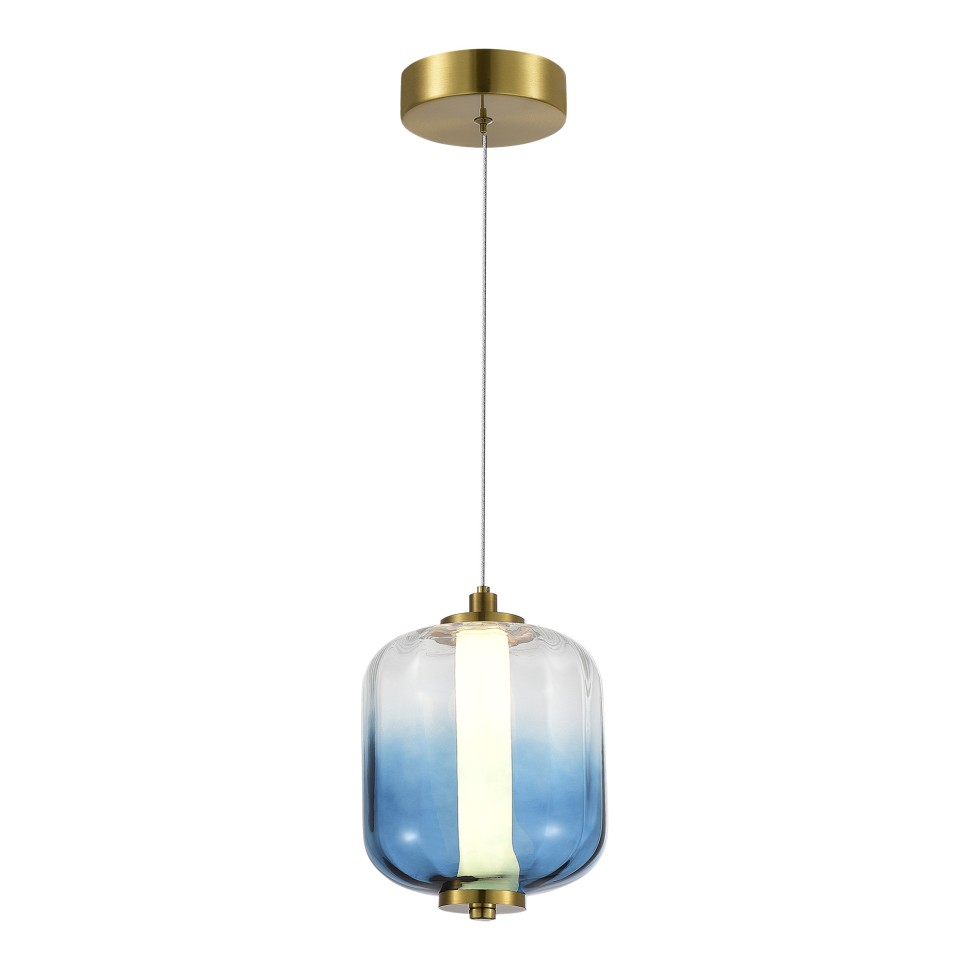 SL1193.323.01 Подвес ST-Luce Латунь/Голубой LED 1*10,8W 3000K