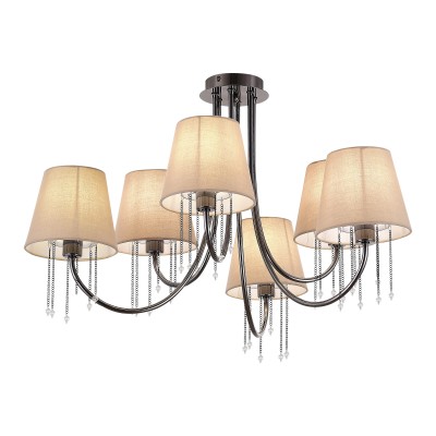 SLE1118-802-06 Светильник потолочный Черный хром/Бежевый E14 6*40W