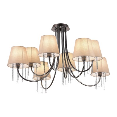 SLE1118-802-08 Светильник потолочный Черный хром/Бежевый E14 8*40W