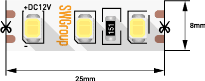 Лента светодиодная SWG SWG2120 SWG2120-12-9.6-NW-M 007264