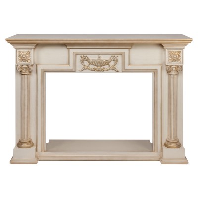 Портал для электрокамина London 33 WT Белый дуб с золотой патиной