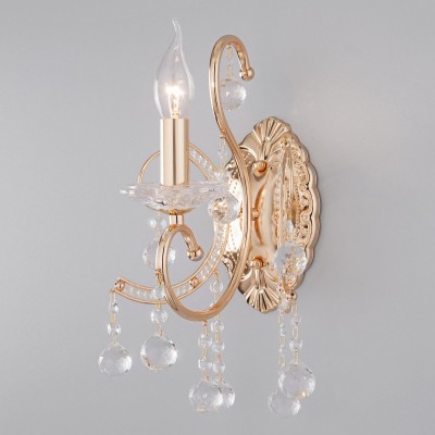 Бра Eurosvet 10096/1 золото/прозрачный хрусталь Strotskis