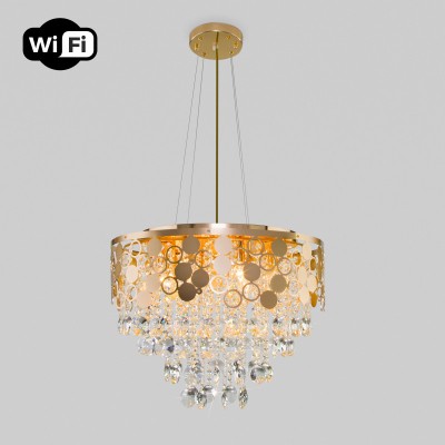 Каскадная люстра Eurosvet 10123/8 золото/прозрачный хрусталь Strotskis Smart (10114/8)