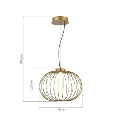 SL6124.203.01 Светильник подвесной ST-Luce Золотистый/Золотистый LED 1*10W 3000K