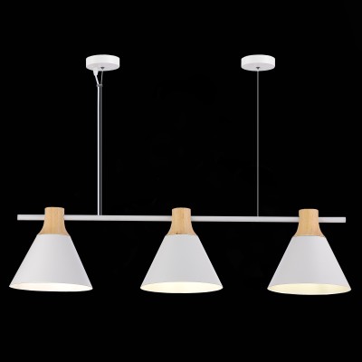 SLE125103-03 Светильник подвесной Белый/Белый, Светлое дерево E27 3*60W