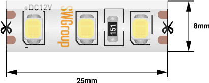 Лента светодиодная SWG SWG2120 SWG2120-12-9.6-WW-65-M 009239