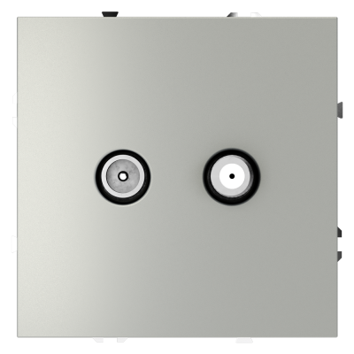 Розетка телевизионная встраиваемая VOLTUM S70 оконечная TV+SAT, (сталь)