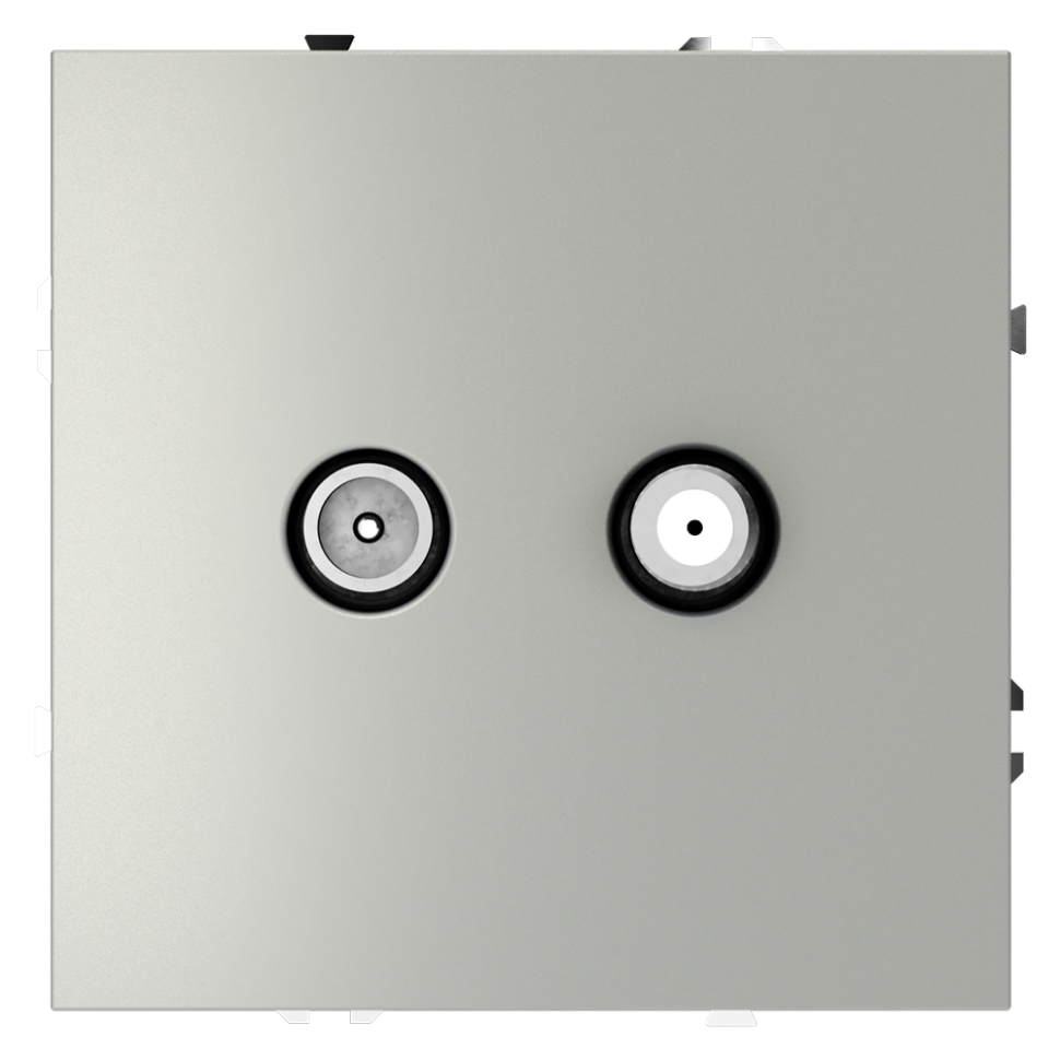 Розетка телевизионная встраиваемая VOLTUM S70 оконечная TV+SAT, (сталь)