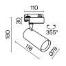 Трековый светильник Technical TR029-3-10W4K-S-B