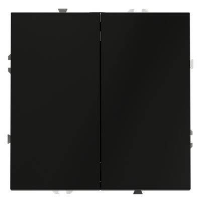 Выключатель встраиваемый VOLTUM S70 двухклавишный 10А, (черный матовый)