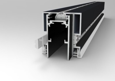 ST003.429.01 Профиль для SKYLINE 48 с демпф. системой в натяжной потолок (ПВХ+ТКАНЬ) ST-Luce Черный