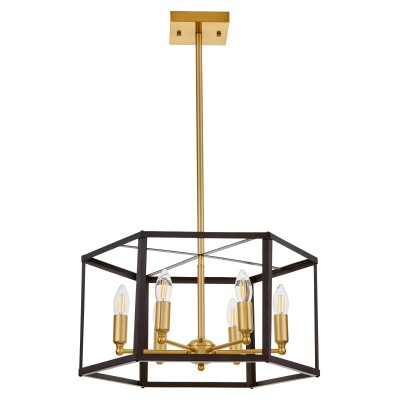 Подвесной светильник Lumina Deco Lorton LDP 1142-6 BK+MD