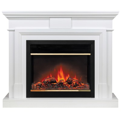 Электрокамин Marco 25,5/26 WT с очагом Moonblaze Deluxe Brass