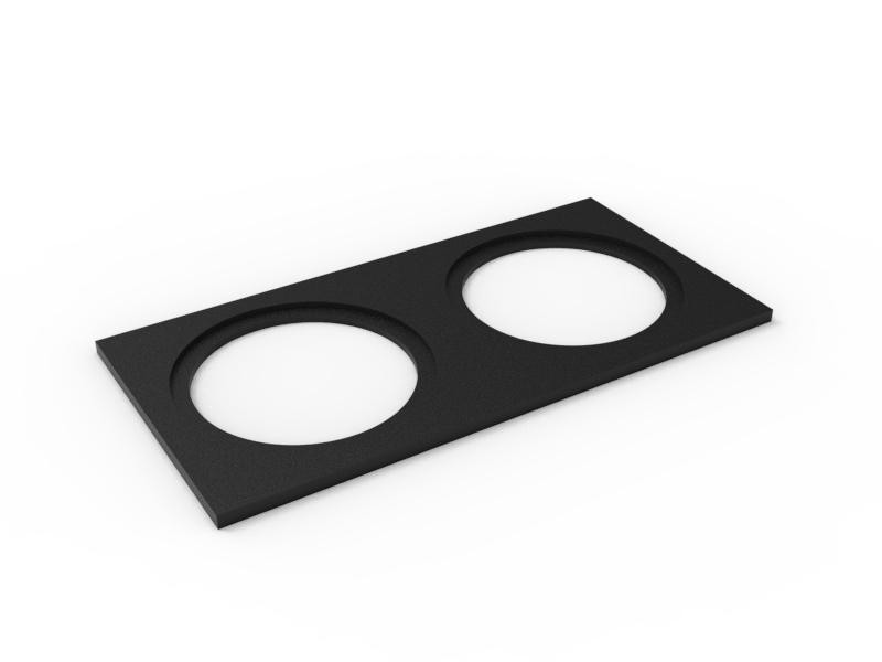 Рамка двойная для MINI COMBO, квадратная, черная MINI-COMBO-S2-BL 010300