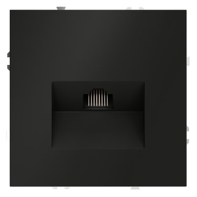 Розетка компьютерная встраиваемая VOLTUM S70 RJ45 кат.6, (черный матовый)