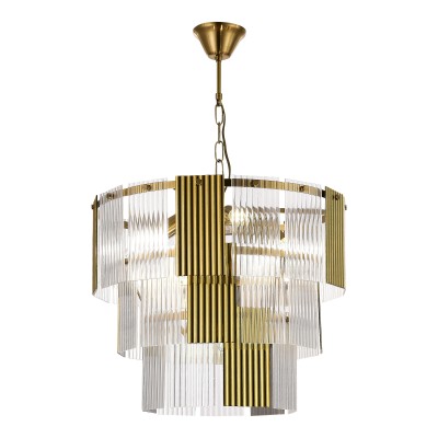 SLE1123-303-07 Светильник подвесной Латунь/Золотистый, Прозрачный E14 7*40W